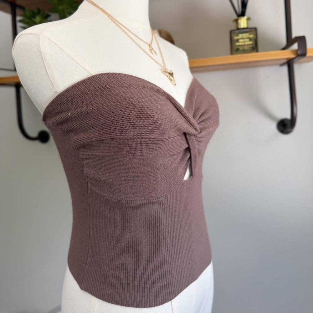 Women's Brown crossover tube top - Picture 4 of 8